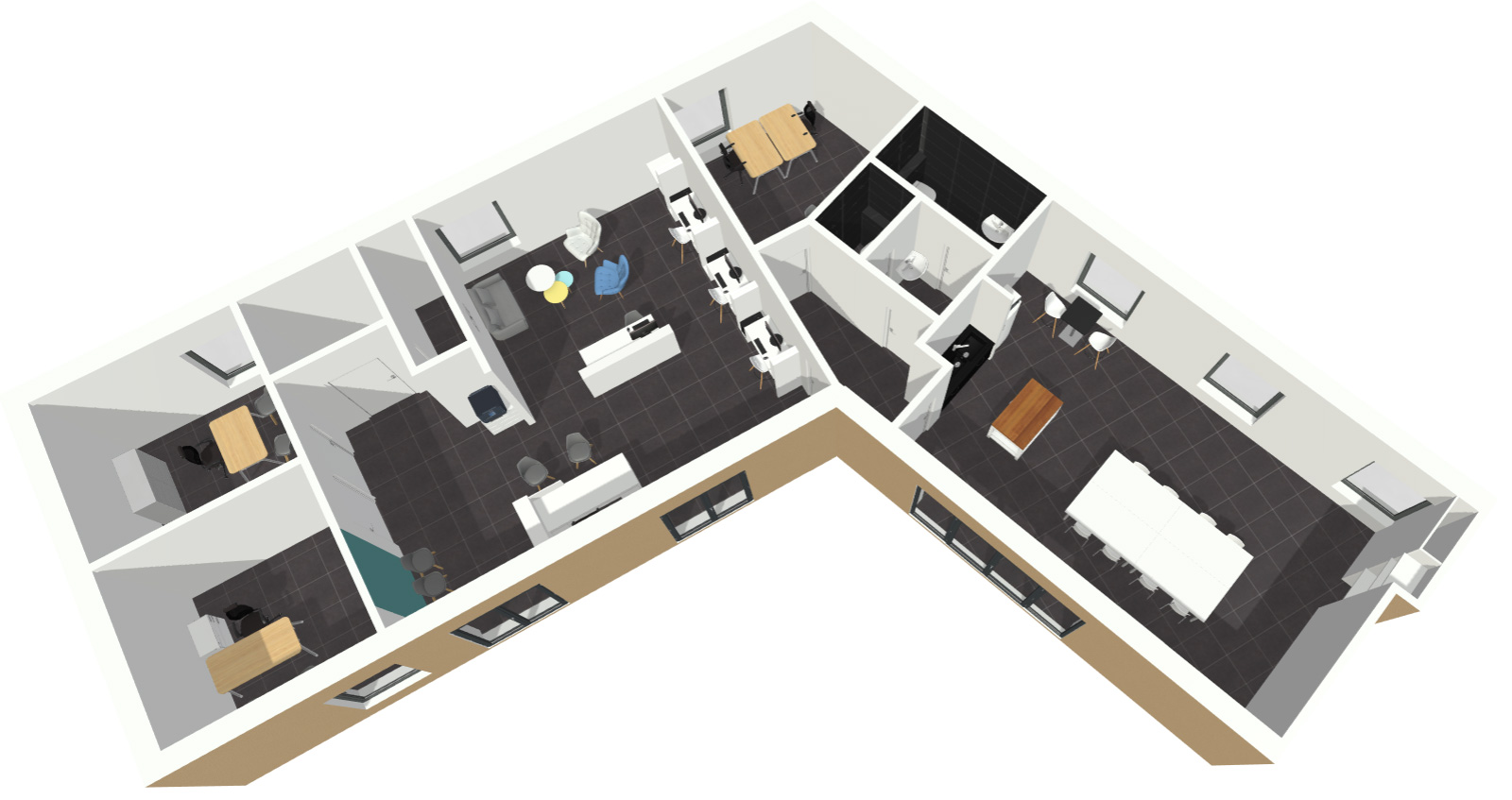 plan 3D de la Brenne-Box, espace de coworking en région centre